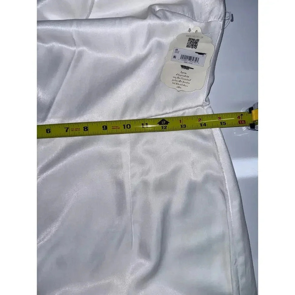 Altar’d State White Feather Trimmed Satin Mini Dress Size Medium Bridal - Picture 8 of 10